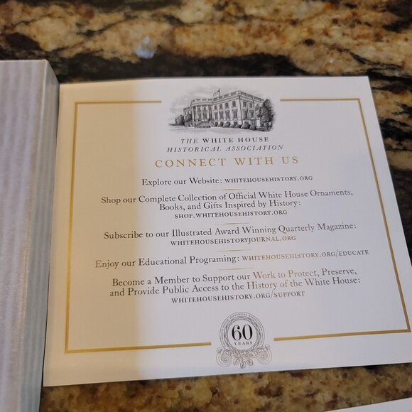 2021 Official White House Christmas Tree Ornament Gold Tone w BOX - Picture 4 of 5
